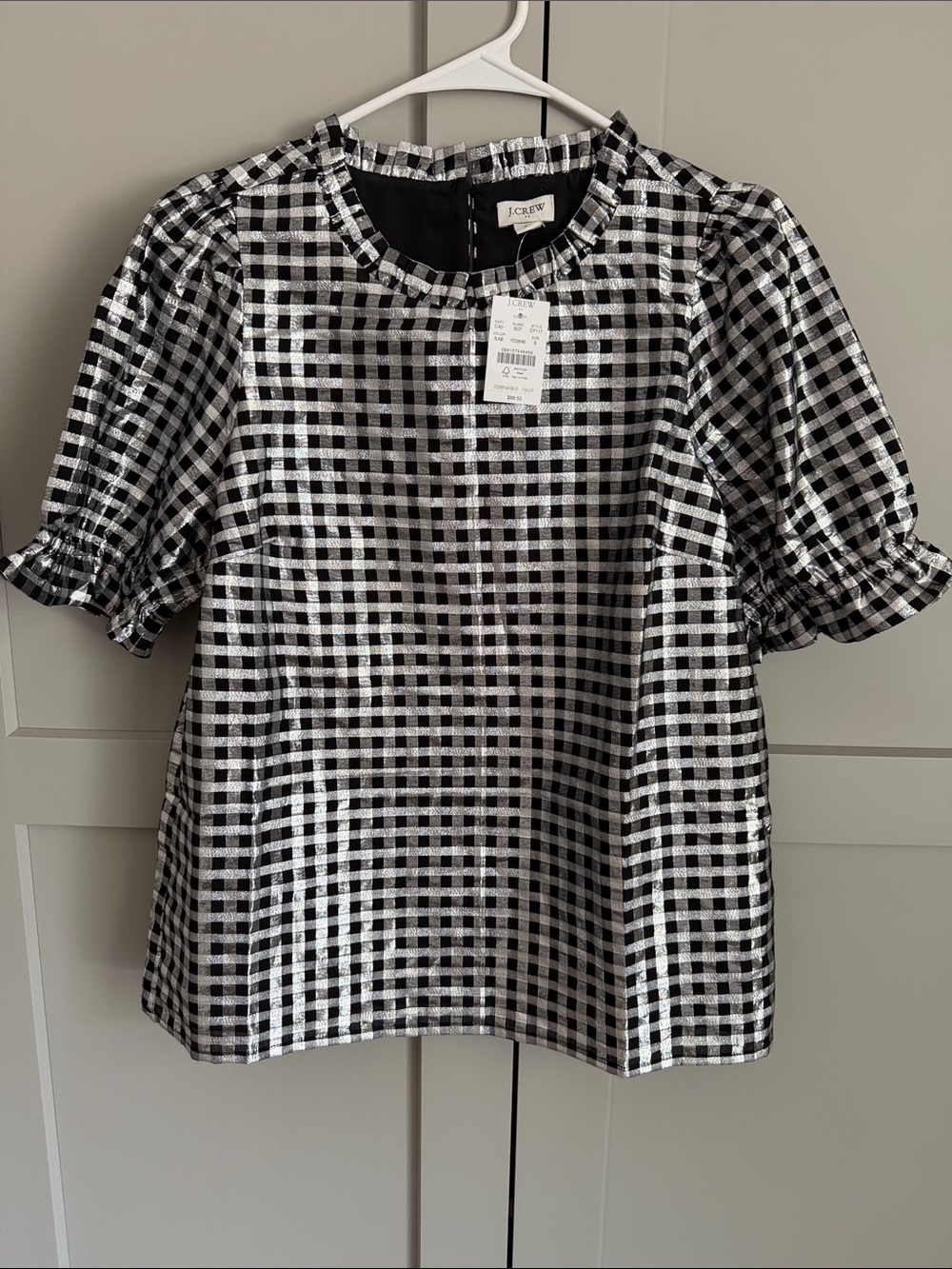 NWT J Crew Silver / Black Blouse - Small